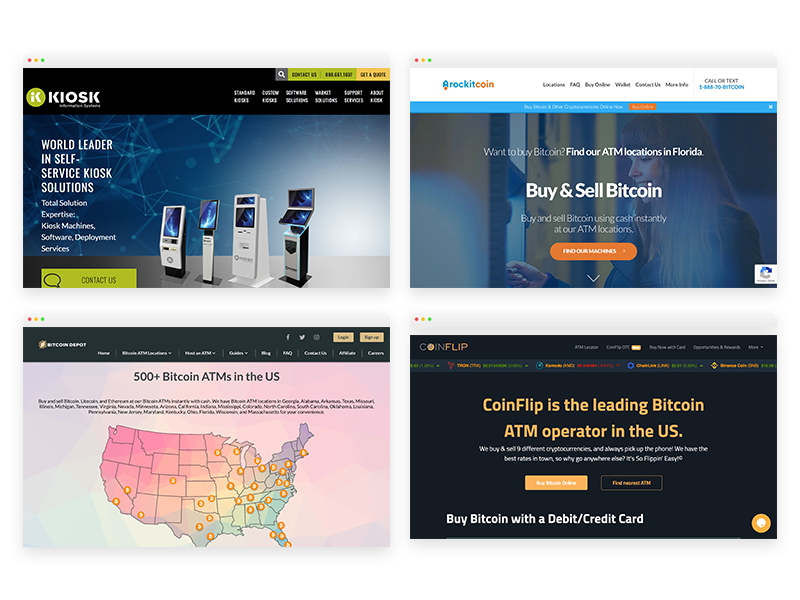 Competitive analysis spread comparing Bitcoin ATM interfaces