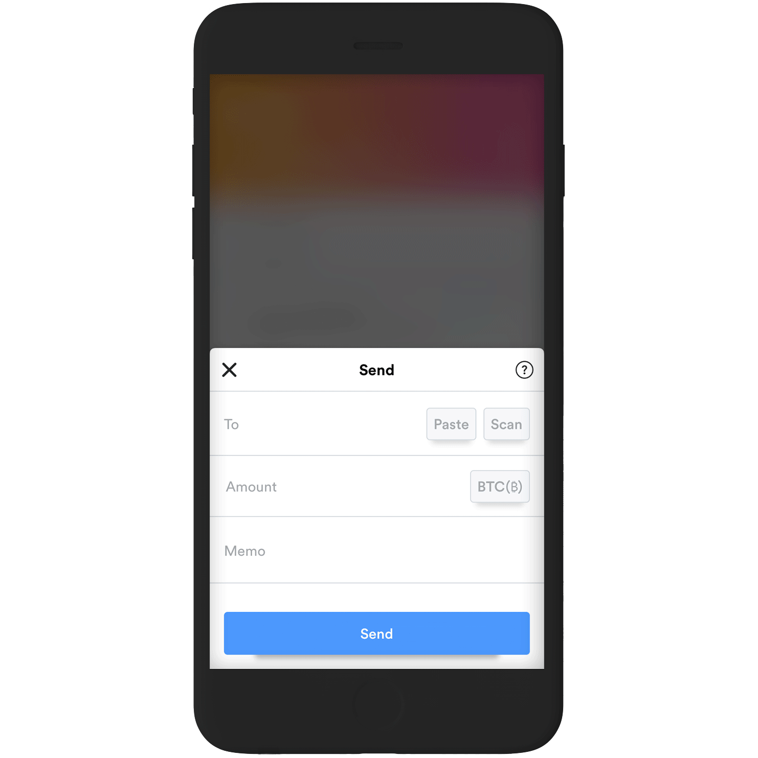 Animated walkthrough of HODL Wallet send screen with smart fee selector